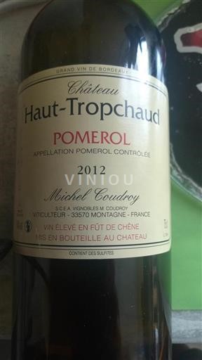 Bordeaux Pomerol Château Haut-Tropchaud 2012