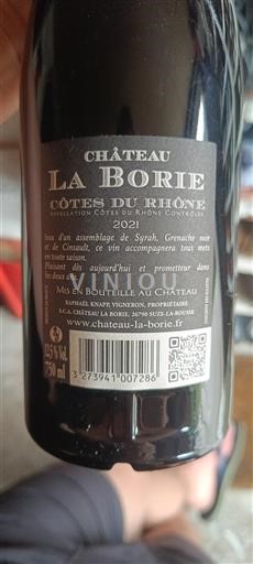 Valle del Ródano Côtes del Ródano Château La Borie 2021