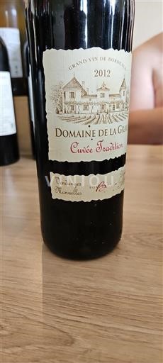 Bordéus Domaine La Gravette Tradition 2012