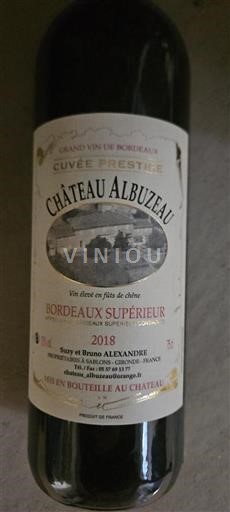 Bordeaux Bordeaux superiore Château Albuzeau Prestige 2018