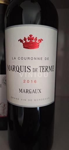 Vin Rouge sec La Couronne de Marquis de Terme 2016 France Bordeaux Margaux