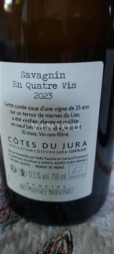 Jura Côtes du Jura Domaine Des Marnes Blanches En Quatre Vis 2023