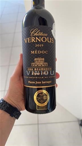 Bordeaux Médoc Cru Bourgeois Château Vernous 2019
