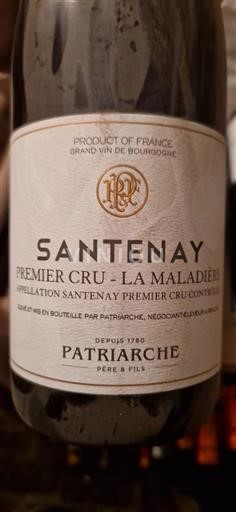 Burgundy Santenay Premier Cru Patriarche La Maladière 2020
