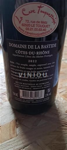 Rhônen laakso Côtes-du-rhône Domaine La Bastide 2022