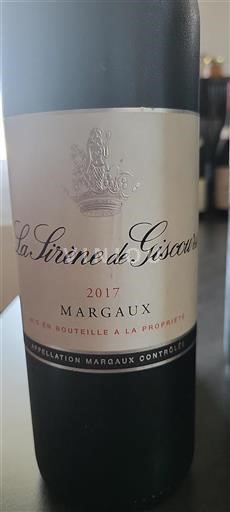Burdeos Margaux Grand Cru Château Giscours La Sirène de Giscours 2017