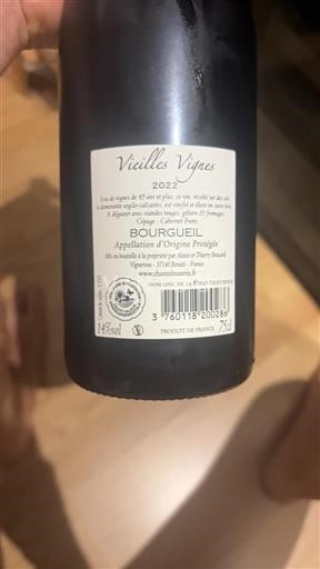 Loire Valley Bourgueil Domaine La Chanteleuserie Vieilles Vignes 2022