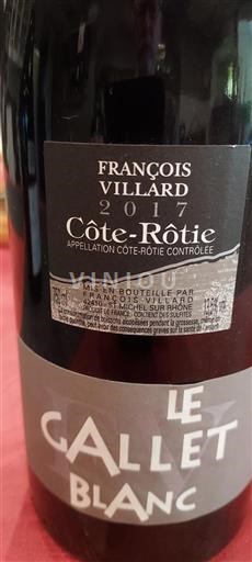Valle del Rodano Côte-rôtie François Villard Le Gallet Blanc 2017