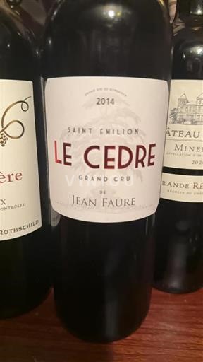 Bordeaux Saint-Émilion Château Jean Faure Le Cédres 2014