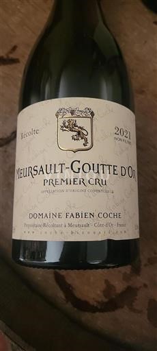 Borgogna Meursault Premier Cru Domaine Fabien Coche Meursault-Goutte d'Or 2021