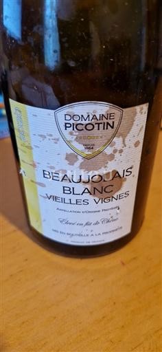 Vin Blanc sec Vieilles Vignes Domaine Picotin 2020 France Beaujolais AOC