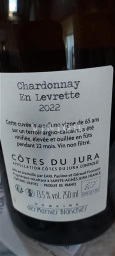Jura Côtes du Jura Domaine Des Marnes Blanches En Levrette 2022