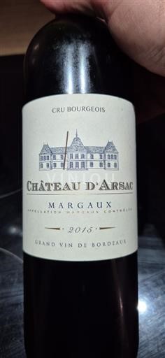 Bordeaux Margaux Cru Bourgeois Château Arsac 2015