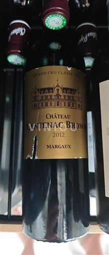 Bordeaux Margaux Grand Cru Château Cantenac Brown 2012
