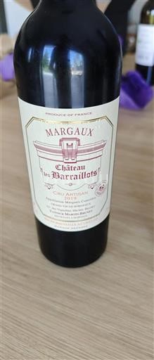 Bordeaux Margaux Château Les Barraillots Cru Artisan 2019