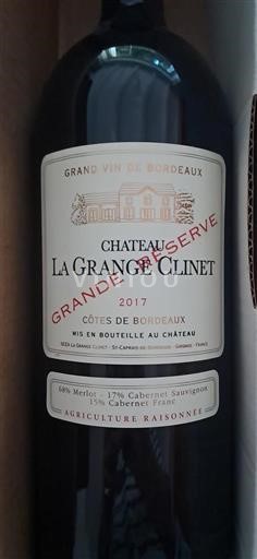 Bordeaux Côtes-de-Bordeaux La Grange Clinet Grande Réserve 2017