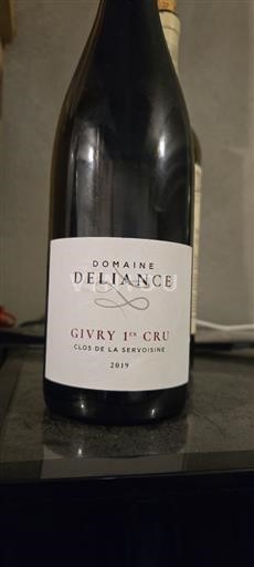 Bourgogne Givry Domaine Deliance Clos de la Servoisine 2019