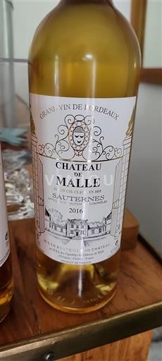 Bordeaux Sauternes Grand Cru Château Malle 2016
