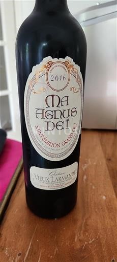 Vin Rouge sec Ma Agnus Dei Château Vieux Larmande 2016 France Bordeaux Saint-Émilion Grand Cru AOC Grand Cru
