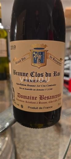 Borgoña Beaune Premier Cru Domaine Besancenot Beaune Clos du Roi 2019