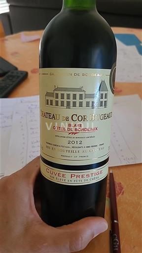 Bordeaux Blaye-côtes-de-bordeaux Château Cor Bugeaud Prestige 2012