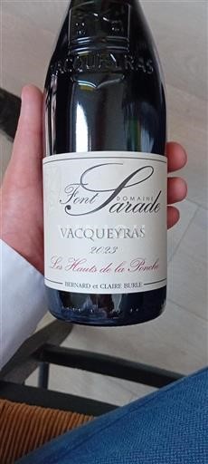 Vallée du Rhône Vacqueyras Domaine Font Sarade Les Hauts de la Ponche 2023