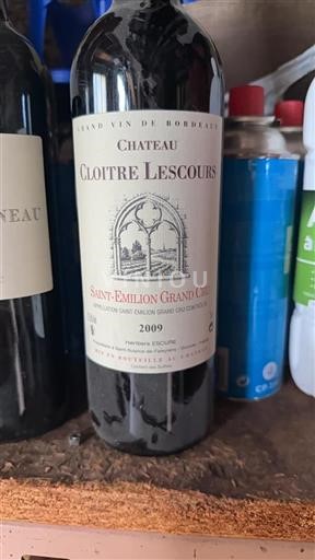 Bordeaux Saint-Émilion Grand Cru Grand Cru Cloitre Lescours 2009