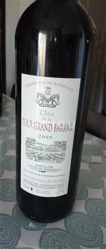 Bordeaux Castillon-côtes-de-bordeaux Clos de la Tour Grand Barrail 2009