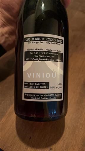 Wines of Sicily Unspecified Frank Cornelissen Susucaru Rosso 2022