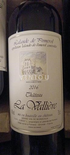 Bordeaux Lalande-de-pomerol Château La Vallière 2016