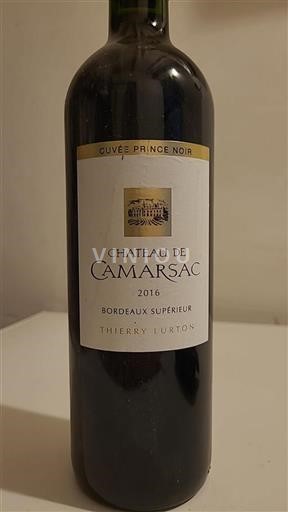 Bordeaux Bordeaux superiore Château Camarsac Prince Noir 2016