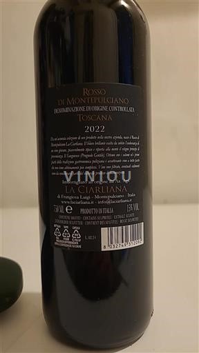 Toscana Rosso di Montalcino La Ciarliana Rosso di Montepulciano 2022