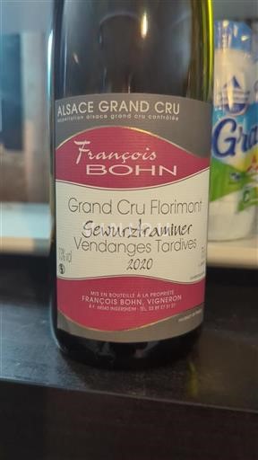 Alsazia Alsazia Grand Cru Grand Cru François Bohn Grand Cru Florimont Gewurztraminer Vendanges Tardives 2020