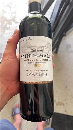 Bordeaux Bordeaux Supérieur Château Sainte-Marie Vieilles Vignes 2022