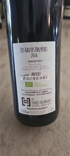 Údolí Loiry Anjou Les Terres Blanches Les Hautes Bruyères 2016