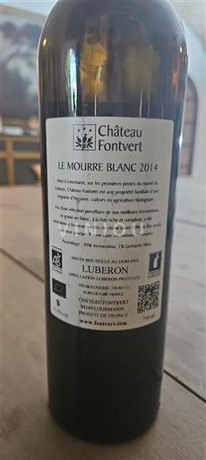 Valle del Rodano Luberon Château Fontvert Le Mourre Blanc 2014