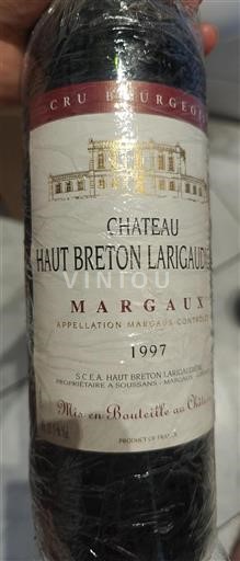 Bordeaux Margaux Cru Bourgeois Haut Breton Larigaudière 1997