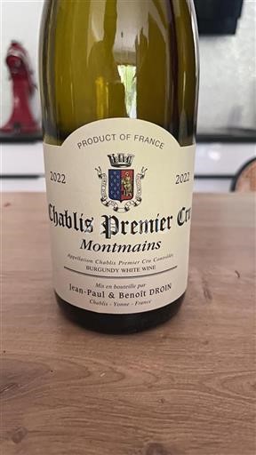 Bourgogne Chablis Premier Cru Jean-Paul & Benoît Droin Montmains 2022