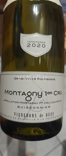 Bourgogne Montagny Premier Cru Vignerons de Buxy Buissonnier 2020