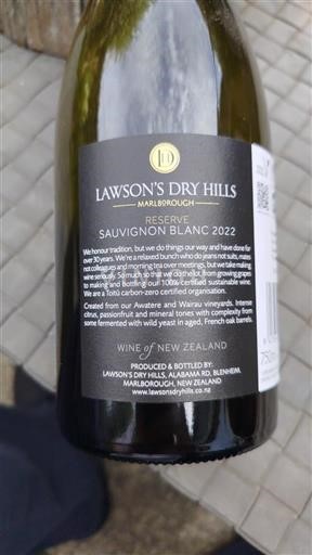 Marlborough No especificado Lawson's Dry Hills Reserve 2022