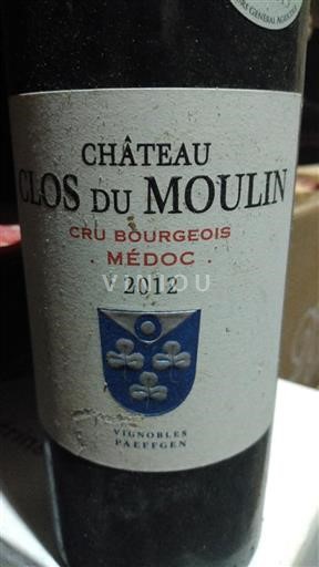 Bordeaux Médoc Cru Bourgeois Château Clos du Moulin 2012