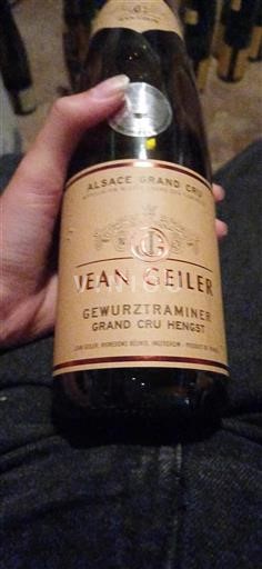 Vin Blanc sec Jean Geiler Non millésimé France Alsace Gewurztraminer Grand Cru
