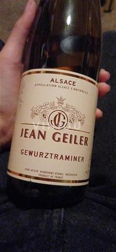 Vin Blanc sec Gewurztraminer Jean Geiler Non millésimé France Alsace Gewurztraminer