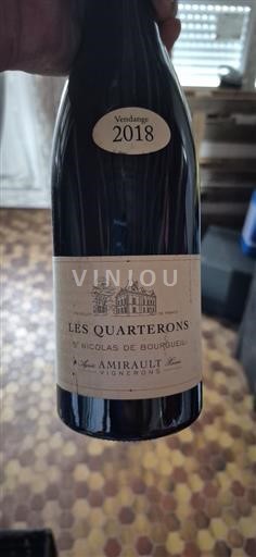 Vallée de la Loire Saint-Nicolas-De-Bourgueil Amirault Les Quarterons 2018