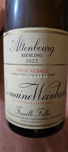 Alsasko Domaine Weinbach Altenbourg Riesling 2022