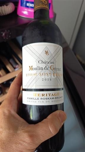 Bordeaux Lussac-saint-émilion Château Moulin de Grenet Héritage 2018