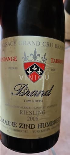 Alsazia Alsazia Grand Cru Vendanges Tardives Domaine Zind Humbrecht Brand 2006