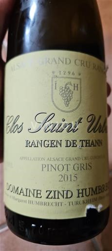 Alsazia Alsazia Grand Cru Grand Cru Domaine Zind Humbrecht Clos Saint Urbain 2015