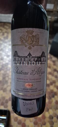 Bordeaux Bordeaux supérieur Château Abzac 2004