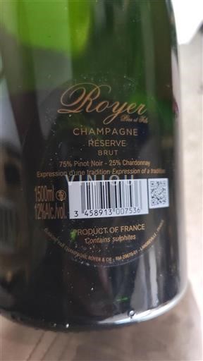 Champanhe Royer Père et Fils Réserve Não Sazonado